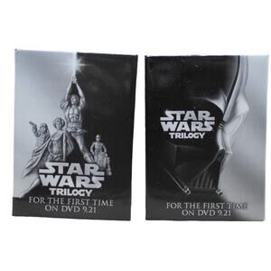 2004 Star Wars Trilogy First DVD Release 9/21 Promo Pins Set of 2